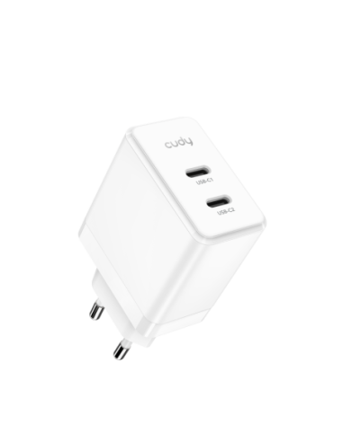 CUDY 2-Port 40W USB-C Charger EU Plug