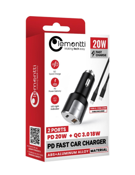 Incarcator auto Lemontti 20W, negru