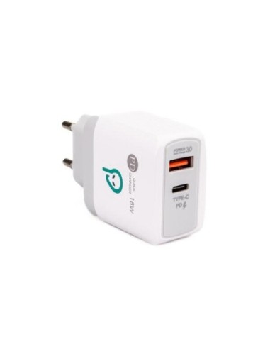 Alim. retea Spacer QC USB-A&C 18W, alb