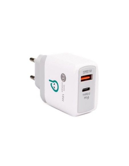 Alim. retea Spacer QC USB-A&C 18W, alb