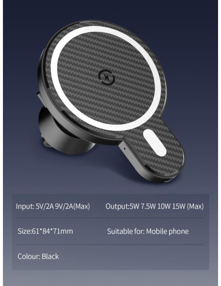 SUPORT AUTO SERIOUX WIRELESS 15W CH02W