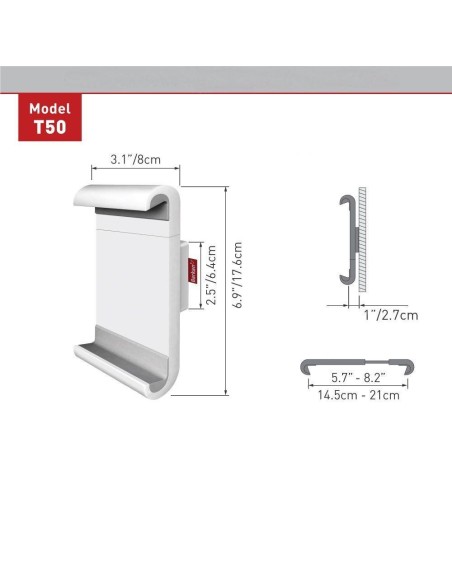 Suport tableta perete Barkan 7-12" 360°