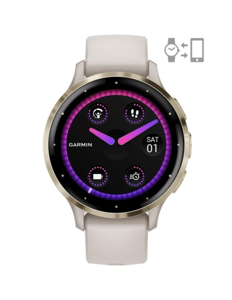 Ceas Garmin Venu 3S, Ivory/ Soft Gold