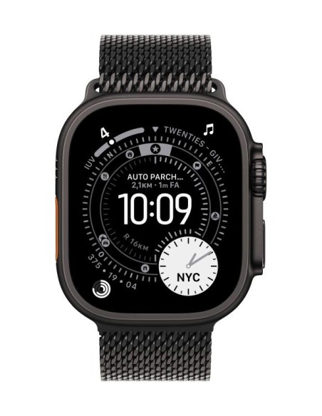 AW BAND 49MM TITANIUM MILANESE BLACK L