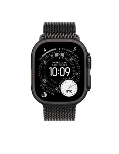 AW BAND 49MM TITANIUM MILANESE BLACK S