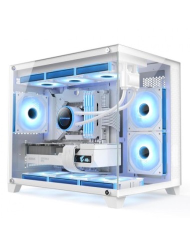 Carcasa 1STPLAYER Gaming MV6 TP WHITE
