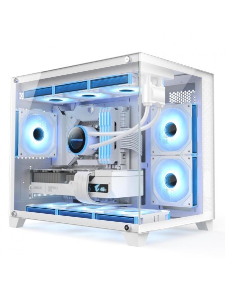 Carcasa 1STPLAYER Gaming MV6 TP WHITE