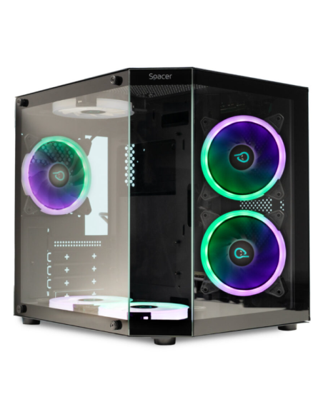 Carcasa Spacer Aquarium, mATX, ARGB fan