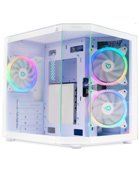Carcasa Spacer Aquarium, mATX, ARGB, WH