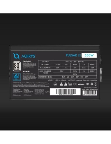 Sursa Aqirys Pulsar LS 550W 80+