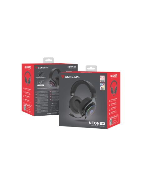 Casti cu fir Genesis Neon 764 negru