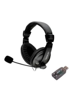 Casti cu micr. Spacer USB 2.0, negru