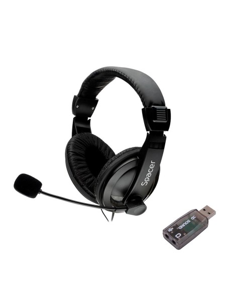 Casti cu micr. Spacer USB 2.0, negru