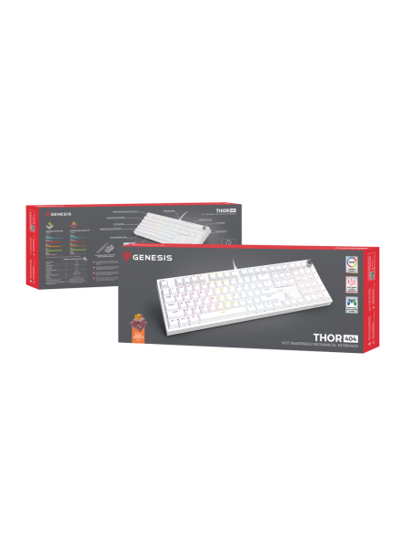 Tastatura Genesis Thor 404 P alb