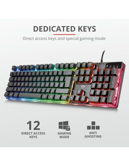 Tastatura Trust GXT 835 Azor cu fir, ng