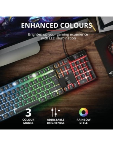 Tastatura Trust GXT 835 Azor cu fir, ng