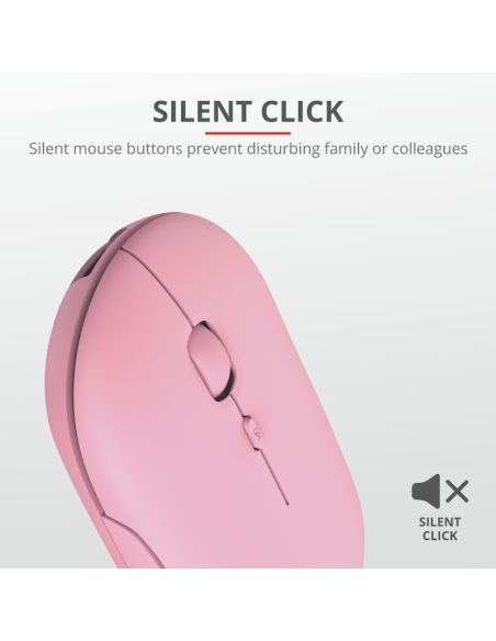 Mouse Trust Puck 1600 DPI, roz