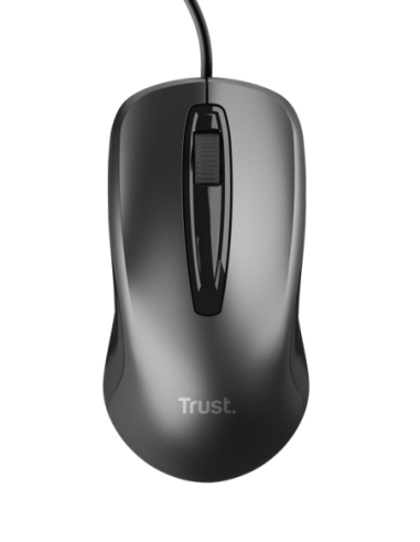 Mouse Trust cu fir optic, negru