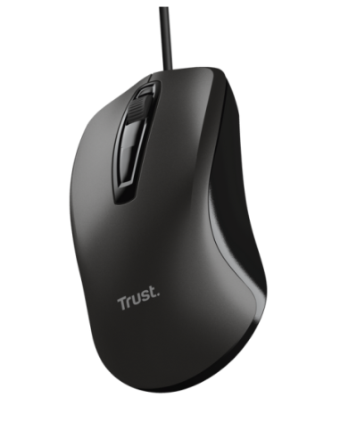 Mouse Trust cu fir optic, negru