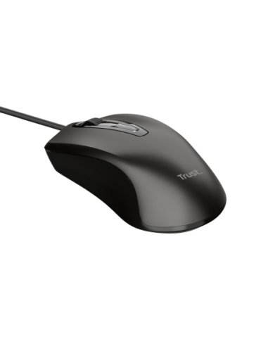 Mouse Trust cu fir optic, negru
