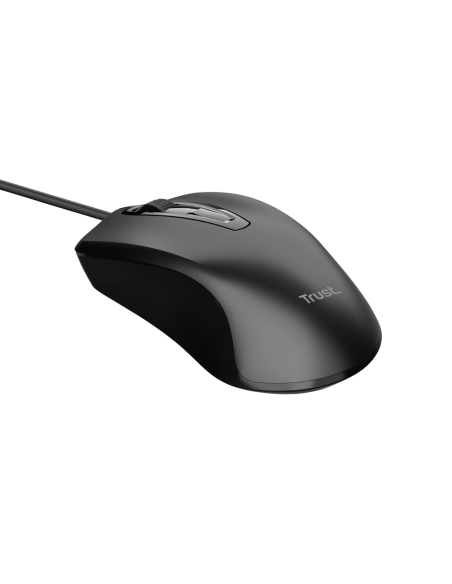 Mouse Trust cu fir optic, negru