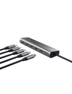 Hub Trust Halyx 5 x USB-C, gri