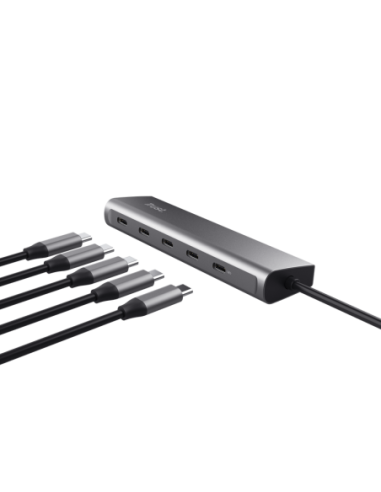 Hub Trust Halyx 5 x USB-C, gri
