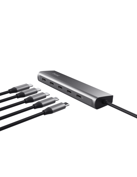 Hub Trust Halyx 5 x USB-C, gri