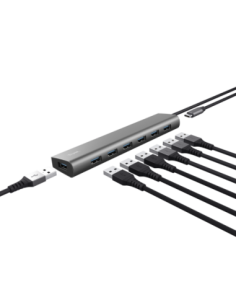 Hub Trust Halyx 7xUSB 3.2 Gen1, gri