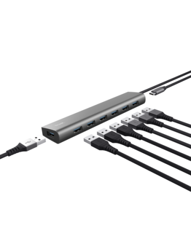 Hub Trust Halyx 7xUSB 3.2 Gen1, gri