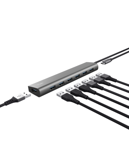 Hub Trust Halyx 7xUSB 3.2 Gen1, gri