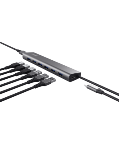 Hub Trust Halyx 7xUSB 3.2 Gen1, gri