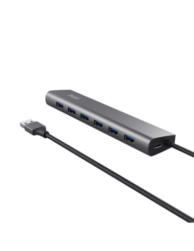 Hub Trust Halyx 7xUSB 3.2 Gen1, gri