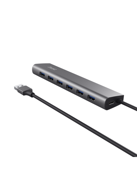 Hub Trust Halyx 7xUSB 3.2 Gen1, gri