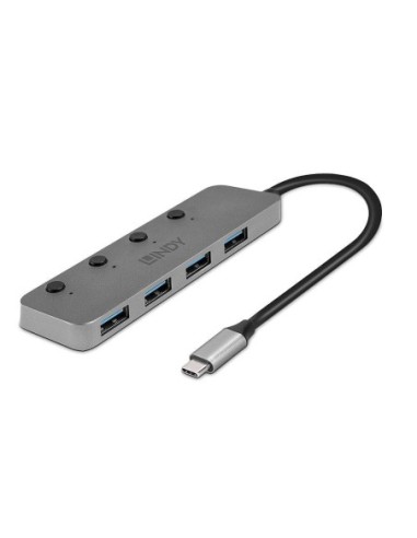 Hub Lindy 4 Port USB 3.2 buton On/Off