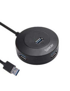 HUB extern Spacer USB 3.2, negru