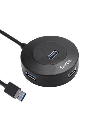 HUB extern Spacer USB 3.2, negru