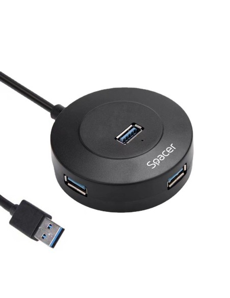 HUB extern Spacer USB 3.2, negru