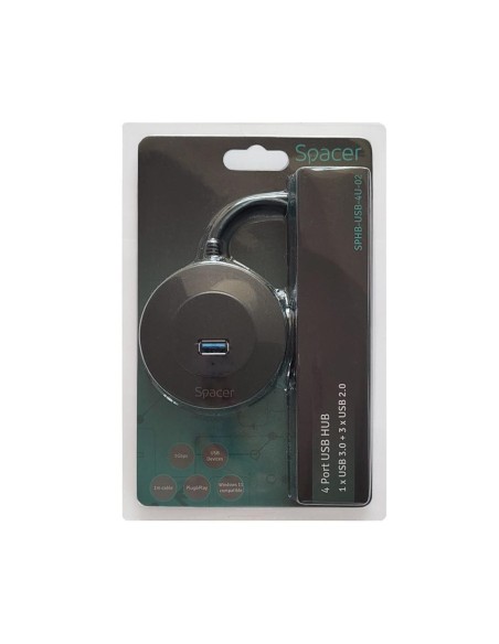 HUB extern Spacer USB 3.2, negru