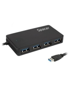 HUB extern Spacer USB 3.0 15cm negru
