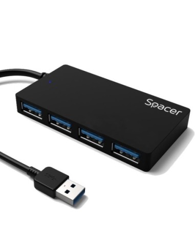 HUB extern Spacer USB 3.0 15cm negru
