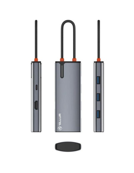 Hub USBC 3.0 Tellur Basic, 4 port, gri