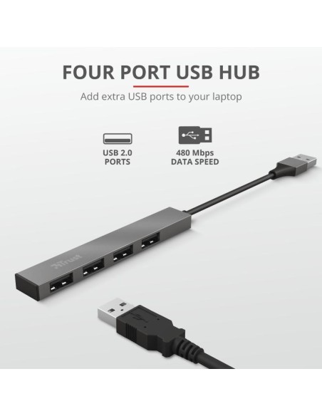 USB Hub Trust Halyx 4xUSB 2.0, alm
