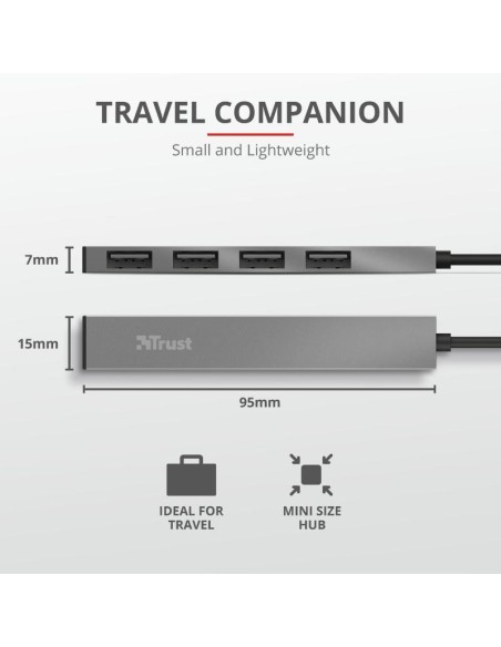 USB Hub Trust Halyx 4xUSB 2.0, alm