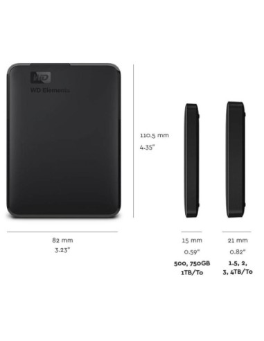EHDD 4TB WD 2.5" ELEMENTS USB 3.0 BK