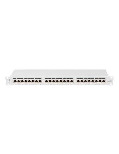 Patch panel 24 porturi 1U Cat.6A FTP gri