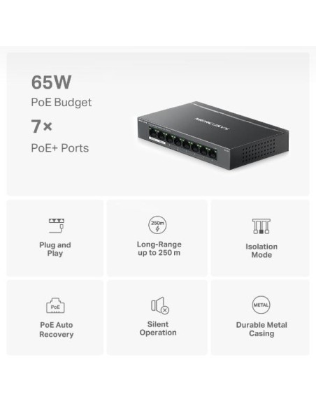Switch Mercusys Desktop 8 por GB MS108GP