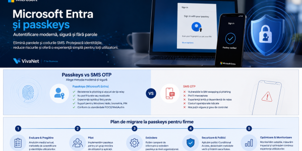 Microsoft Entra trece la passkeys: ce trebuie să facă firmele care folosesc SMS pentru MFA